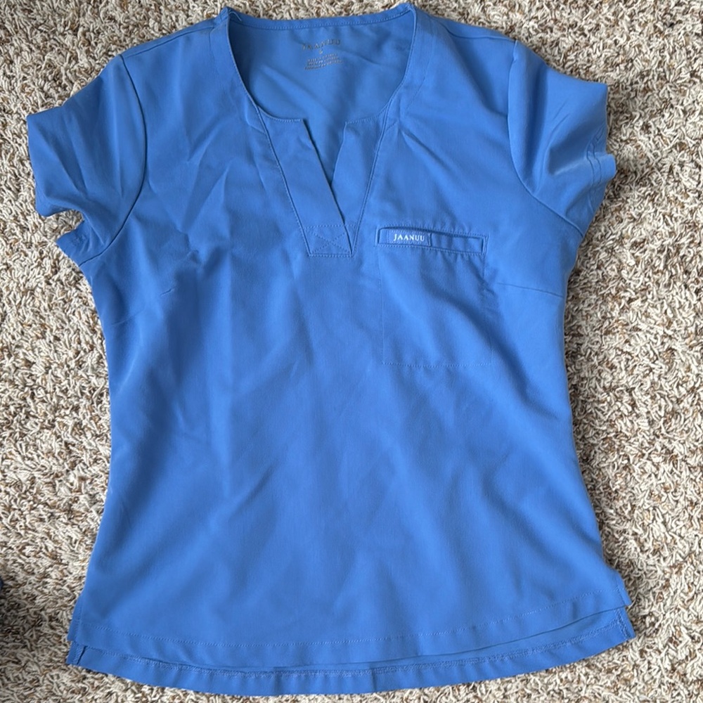 Jaanuu Women's Blue V-Neck Top